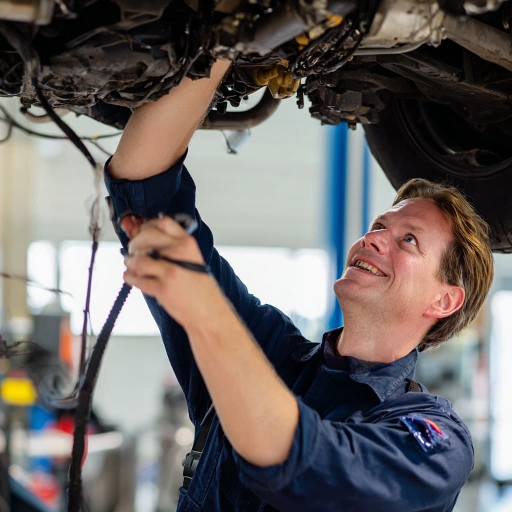 Binnenkant van de werkplaats van MTechniek Alkmaar — modern ingericht voor alle automerken.